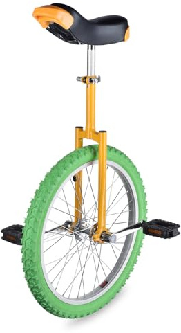 HeyJiaYu 20 Inch Wheel Outdoor Unicycle Aluminum Alloy Rim Adjustable Seat Exercise Bicycle Fit Outdoor Sports Fitness Exercise Entertainment (Colorful)