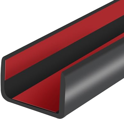 Bordatura a forma di U, bordo in gomma flessibile autoadesivo, misura 19 mm, adatta per 18-20 mm, protezione per bordi per compensato, mensola, porta dell'armadio, parte superiore del cassetto