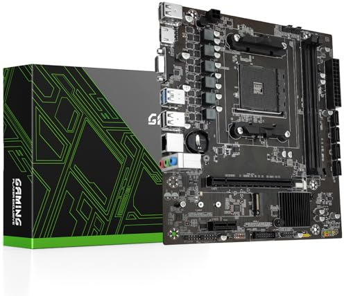 SHANGZHOAYUAN B450 AM4 Carte mère de jeu pour processeur AMD Ryzen 1-5ème génération (DDR4 Max 64 Go, NVME/NGFF M.2, PCIe 3.0, SATA 3.0, USB 3.0, Gb LAN)