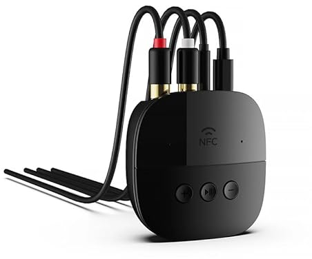Ricevitore Bluetooth 5.2 con NFC Adattatore AUX/RCA Jack 3.5mm Wireless Bluetooth Audio Adapter Supporto USB TF Card