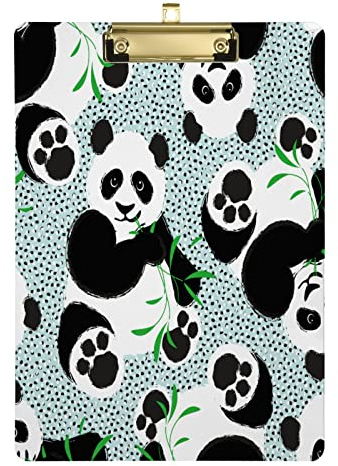 Panda und Eukalyptus Acryl-Klemmbrett, niedliches Klemmbrett, A4-Standard, für Studenten, Frauen, Männer, Größe 32,5 x 22,9 cm