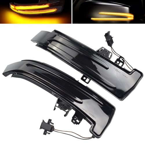 Yoegerery Dynamisk LED-blinkers ersättningsindikator för B-enz W176 W246 W212 W204 CLA C117 GLA GLK W221 CLS W218 (svart)