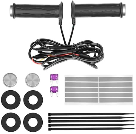 Riloer Motorbike Comfort Grips, Heated Grips for Motorcycles, 5-Stage Temperature Control, Universal Fit, Rubber Material