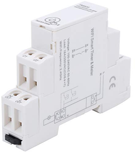 TM608 WLAN-Energiemessgerät, Einphasiges Zeitmessgerät, Smart-Timer-Messgerät, 2,4 GHz, WLAN, Einphasiges Energiemessgerät, 16 A, 100–240 V