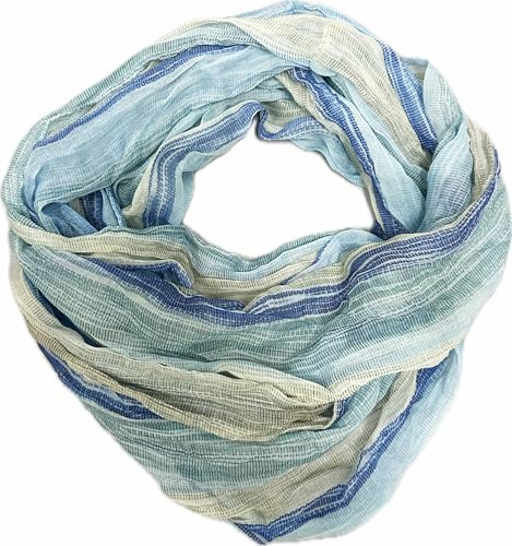J26 Streifen Seide Loop Regenbogen Rainbow Farbverlauf Sommer Frühling Schal Verlauf Silk Uni Rundschal Schlauchschal Stola leicht 2025 Neu