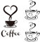 2 Sheets Coffee Wall Stickers, Wall Art Stickers, DIY Wall Decoration Stickers, Kitchen Cafe Wall Stickers, Home Decoration Stickers