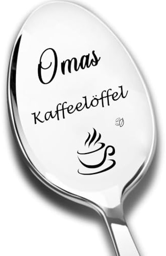 Edelstahl Löffel mit Gravur Omas Kaffeelöffel, Beste Oma, Geburtstags Geschenk für Oma, Kaffee Dessert Löffel Personalisiertes Geschenk für Oma