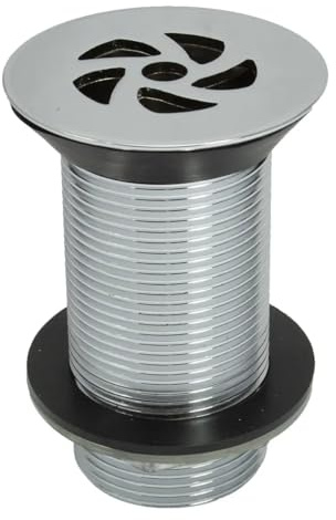 TC - Desagüe de lavabo con rejilla para desagüe de baño, 32 mm, tuerca de metal de 89 mm de alto
