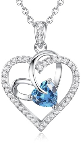 CDE Kette für Damen Ewigkeitsherz Herzkette Rosegold Rhodinierung Halskette | Geburtstags Geschenk für Frauen Geburtsstein Herz Anhänger Schmuck für Frauen Sie für Muttertag Valentinstag Weihnachten