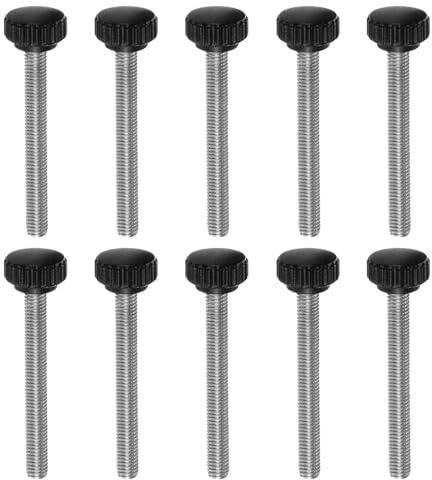 QUARKZMAN 10 Stück Rändelschraube M8 x 80mm Flügelschrauben mit Gewinde, Rundkopf Glitzer Klemmschrauben Befestigungsschraube Klemmknöpfe Drehknopf für Möbel Modellbau Maschinen Geräte