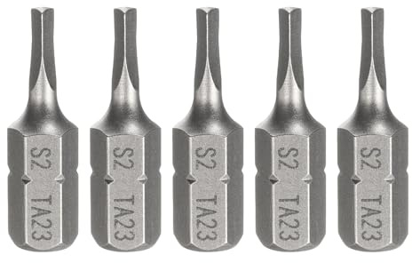 sourcing map 5pcs Magnetico Triangolo Cacciavite Bit TA23 1/4 Hex Shank 1 (25mm) Lungo Magnetico S2 Acciaio Industriale Grado Cacciavite Bit Triangolare Testa Trapano Elettrico Punte