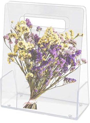 Acryl-Blumen-Tragetasche,transparente Blumenstrauß-Taschen Mit Griff,Blumenkasten Aus Acryl,Hochzeits-Rosenverpackung,Tragbarer Blumenkorb Zum Verpacken Von Hochzeitsrosen Für Valentinstag,Hochzeit