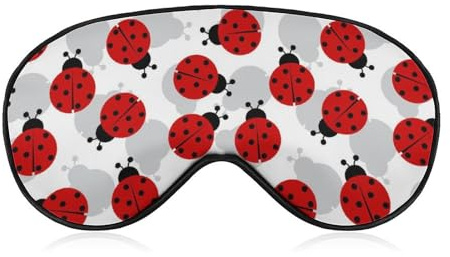 Bequemer Augenschutz für die Nacht, Augenabdeckung mit rot-schwarzen Punkten und Marien -Muster, weiches elastisches Band für Damen und Herren