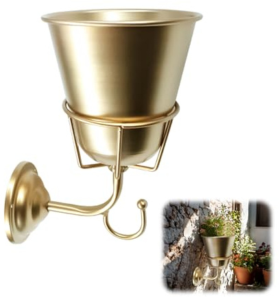 Mesen Handgefertigtes Opal Wandgefäß aus Metall, Blumenhalter und Organizer, Multifunktionale Wandhalterung für Blumen, Kunstpflanzen, Postablage, Wohndekor