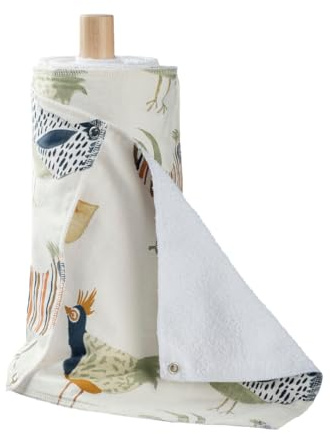 Rollo de cocina reutilizable con cierres a presión, paquete de 10 toallas de papel ecológicas y reutilizables, rollo de toalla de cocina lavable y reutilizable, doble capa con rizo y paños de algodón