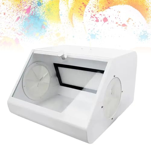 Dental Lab Sandstrahl-Staubsammler Vakuumbox mit Licht und 2 Filtern für Staubschutz und Trimmen