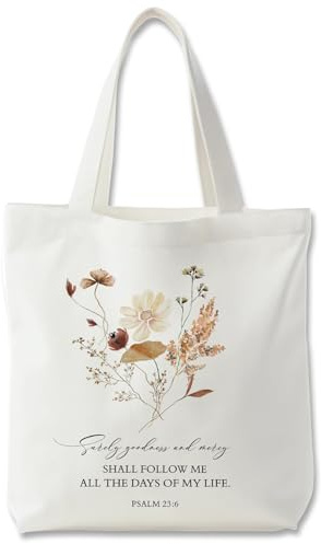 Yoljun Christliche Stofftasche mit Aufschrift Aesthetic Tragetasche Damen Inspirierte Einkaufstasche Geschenke Tragetaschen Baumwolltasche Christliche Geschenke für Frauen 40x35cm