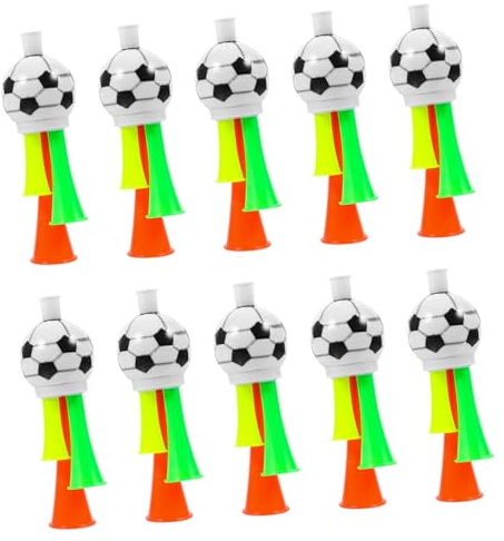UKCOCO Lot de 10 Trompettes De Supporters De Football Jouets en Plastique 13,5 Cm Coloris Aléatoire Générateur De Bruit Accessoire Festive pour Match De Football