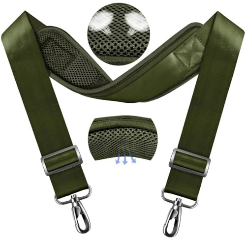 ZINZ Tracolla Universale da 79.5 con Imbottitura Fissa Traspirante Ultra Spessa Tracolla Regolabile per carichi Pesanti per Borsa per Laptop Borsa a Tracolla Borsa da Palestra,Verde militare