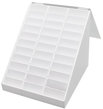 VICASKY Boîte à Ongles Blanche en Acrylique Résistante, Panneau d Affichage des Couleurs des Ongles Portable pour Salons de Manucure et Étudiants en Nail Art