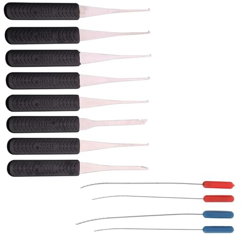 Kit estrattore chiavi rotte kit di estrazione chiavi rotte ganci rimozione (12 pezzi, nero)