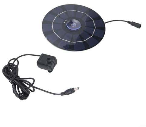 FUANA Pompa a fontana ad energia solare da 10 W per decorazione di stagni da giardino all'aperto con flusso stabile, nero