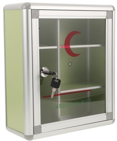 HEALSOPTHY Abschließbare Wandhalterung Aluminiumlegierung Medikamentenbox Medikamente aus mit Tragbarem Design Praktische Aufbewahrungsbox und für im Arbeitsplatz und Reisegebrauch