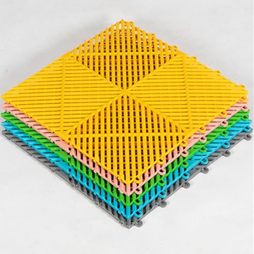 Almohadilla Anticaídas for Ventanas, Baldosas Modulares Entrelazadas 40 X 40 X 1cm, For Empalmar La Rejilla del Suelo del Lavadero Coches, para Balcones Escaleras Valla Jaula(Yellow,20 PCS)