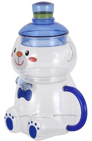 Veemoon Carafe à eau en verre avec tasse - Carafe et verre de chevet - Tasse à café ours - et de nuit pour la chambre