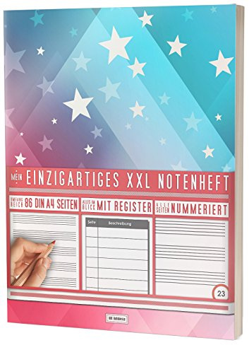 Mein Einzigartiges XXL Notenheft: 86 Seiten, 44 Blätter, 12 Systeme / Mit Register und Seitenzahlen / DIN A4 Soft Cover / PR301 American Style