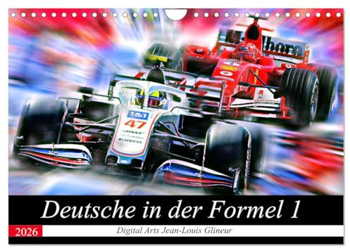 Deutsche in der Formel 1 (Wandkalender 2026 DIN A4 quer), CALVENDO Monatskalender: Vollgas in schwarz-rot-gold (CALVENDO Sport)