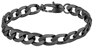 PROSTEEL Armband Herren Panzerkette Edelstahl Panzerarmband Armkette Damen Gliederarmband Männerarmband Armschmuck Kette 19/21/23cm lang, 6/9/13mm breit, in Silber/Schwarz/Gold