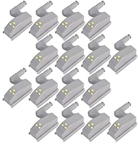 COSORO 16pcs Cabinet Hinge LED Sensor Light for Living Room/Bedroom/Wardrobe/Kitchen Cupboard, Closet Night Lights (Warm White)