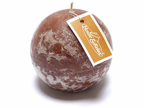 Candele dalla forma sferica colorate Set 4 candele d'ambiente decorative idea regalo (Caramello)