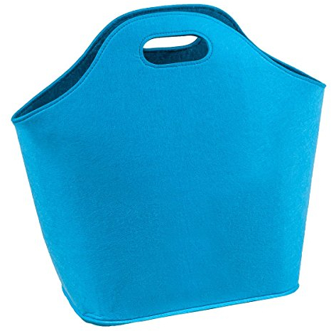 LaFiore24 Filztasche Einkaufstasche Damen Einkaufskorb Filz Shopper Zeitungsaufbewahrung Kaminholzkorb mittel gross (blau)