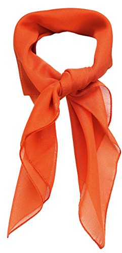 TigerTie Pañuelo de gasa para mujer, en color liso, de 58 x 58 cm, Color: naranja., Nickituchgröße: ca. Länge 58 cm, Breite 58 cm