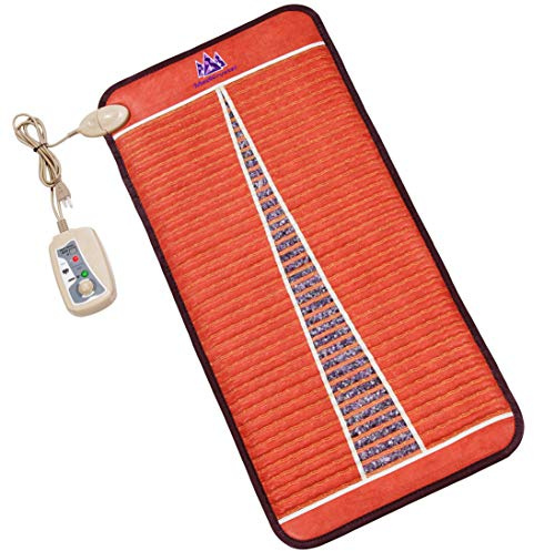MediCrystal Infrared Heat Amethyst Mat - 48 L x 22 W - Natural Crystals - Adjustable FIR Heating 86°-158°F (30°-70°C) - Hot Stone Pad - Deep Warmth - Negative Ions - for Back Health