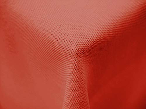 Brillant GARTENTISCHDECKE Leinen Optik Fleckschutz abwaschbar Lotus eckig rund oval (Eckig 130x130cm, rot)