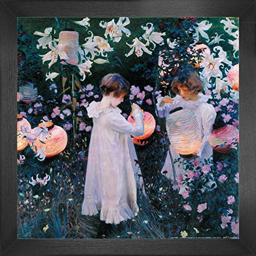 1art1 John Singer Sargent Stampa d'Arte e Cornice (MDF) - Garofano, Giglio, Giglio, Rosa, 1885-86 (40 x 40cm)