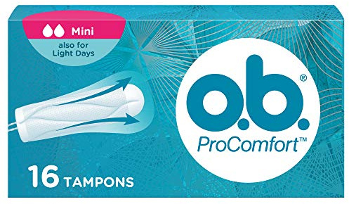 o.b. Mini tampons ProComfort® avec technologie Dynamic Fit™ et surface SilkTouch pour une insertion facile, confort ultime* et protection fiable, 16 pièces par paquet