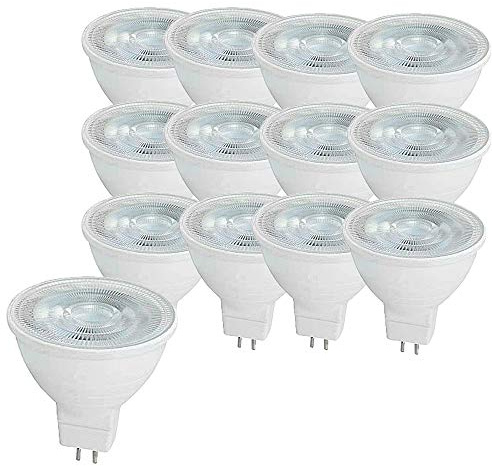 OUGEER 12 Stück MR16 LED-Leuchtmittel 5W AC 220-240V LED GU5.3, Entspricht 50W MR16 Halogenlampe Warmweiß 3000K MR16 LED-Strahler GU5,3 500 Lumen Nicht Dimmbar