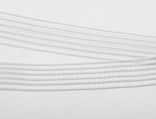 Elastisches Rüschenband/Gummiband zum Einsmoken, 25 mm breit, 5 Meter, Weiß