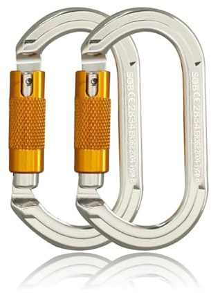 SOB Moschettone Arrampicata Ganci per Moschettone per Impieghi Gravosi da 22 KN Moschettone Ovale Unisex-Adulto per Campeggio Altalena Amache Attrezzatura da Esterno 2 Pezzi