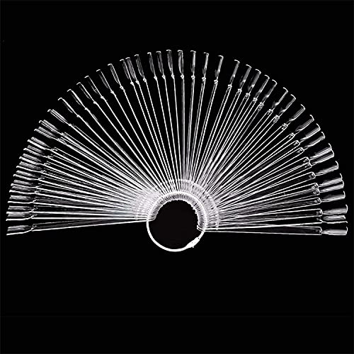 Espositore Unghie Ventaglio, PKOUVOO 50 Pezzi Strumenti per Esposizione di Smalto per Unghie, Strumenti la Pratica Delle Unghie per l'esposizione di principianti di colori per unghie (trasparente)