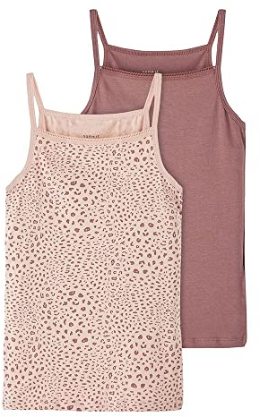 NAME IT Mädchen Nkfstrap Top 2p Rose Taupe Leo Noos Unterhose, Rosa, 146 EU