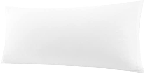 PiccoCasa Bolster Pillow Case Cotton Body Pillow Cover 1 Pack, White 4ft | Zipper Closure Body Pillow Cover, Pillowcases for Bedroom Use