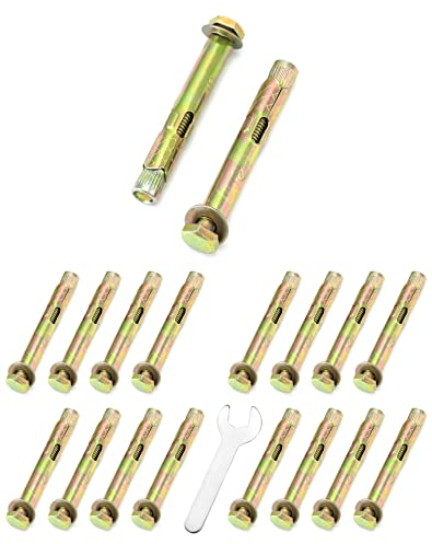 QWORK® 18 Pack Expansion Screw Bolts, M6 x 8 x 60 mm Hex Bolt Sleeve Anchor Bolts Concrete Bolts Masonry Brick Wall Fixings