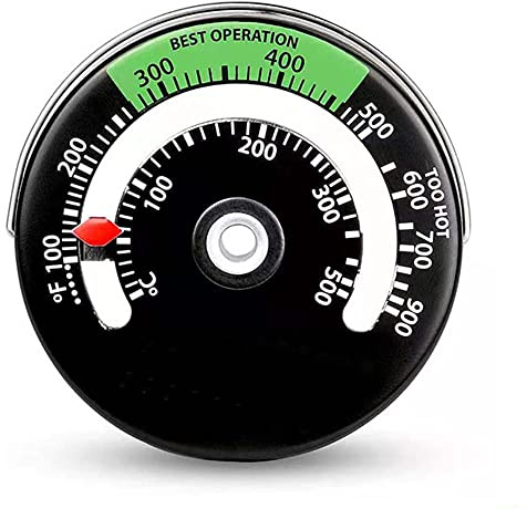 ZYWUOY Magnetisches Ofen-Thermometer, Holzbrenner-Thermometer, Magnetisches Kaminofen, Ofen-Thermometer, Kamin-Temperatur, für Holzscheite