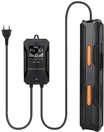 hygger Aquarium Heizung, 100W Temperatur Einstellbare Heizung für Aquarien, Aquarium Heizstab mit Externem Digitalanzeige LCD Controller für 100-200L Ihr Süß-oder Meerwasser Aquarium Fischbecken