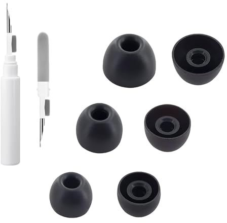 Aiivioll 6-teiliges Silikon-Ohrstöpsel-Set für Beats Fit Pro/Studio Buds - Ersatz Mit Reinigungsstift, 3-in-1-Reinigungsset, Silikon (S/M/L) Schwarz